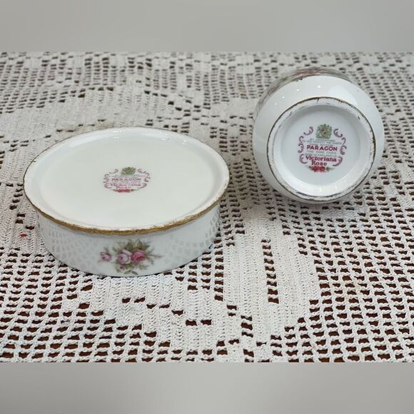 Vintage PARAGON Victoriana Rose small vase and small dish || ENGLAND - Picture 12 of 12